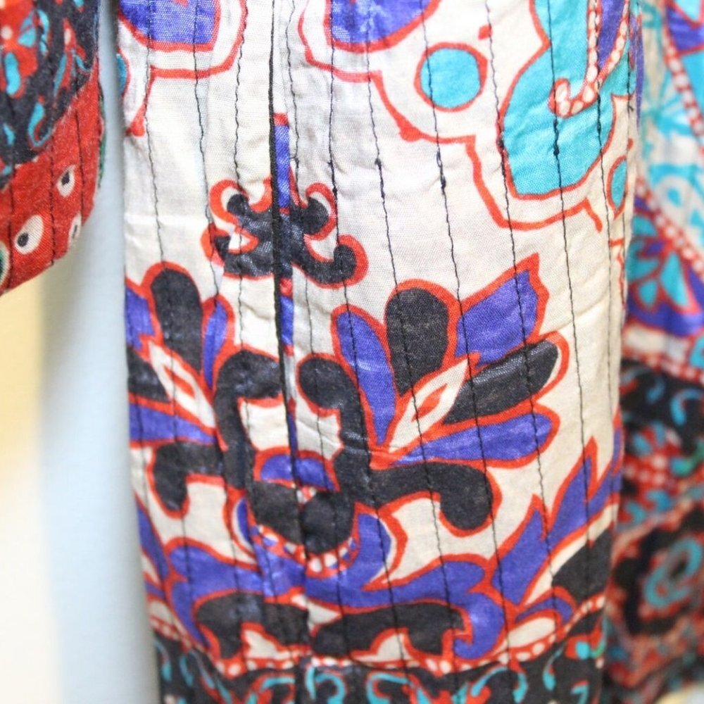 Soft Surroundings Quilted Lotus Topper Kimono Cardigan Small PS Cottagecore Boho - Picture 11 of 16